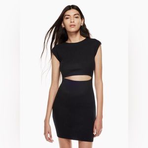 Aritzia Wilfred Free Cut-Out Knit Mini Dress in Black